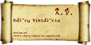 Kéry Viktória névjegykártya